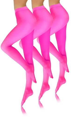 Sesto Senso 3 Pares Medias Microfibra Opacas Coloridas Ropa Mujer 40 DEN 4 Rosa Neón