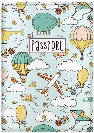 Quttie Reisepasshülle für Kinder, Damen und Herren, süße passhülle, reisepass (Dirigible Pattern)