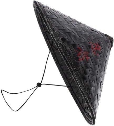 DEARMAMY Ninja-Hut Japanischer -Hut Strohhut Cosplay Ritter Schwarze -Kostüme Bauernhut Cosplay-Kappen Für Performance-Cosplay-Party