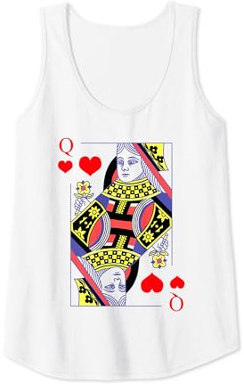 Damen Herz Dame Kostüm Spielkarte Kartenspiel Herz Dame Karneval Tank Top
