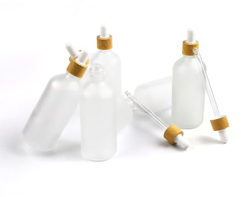 SRJQXH 6 Pièces Flacon Pipette, Petite Bouteille en Verre avec Compte-Gouttes, Mini Bouteille Verre 100 ML Adaptée aux Huiles Essentielles, Huiles de Parfum et Colorants Liquides