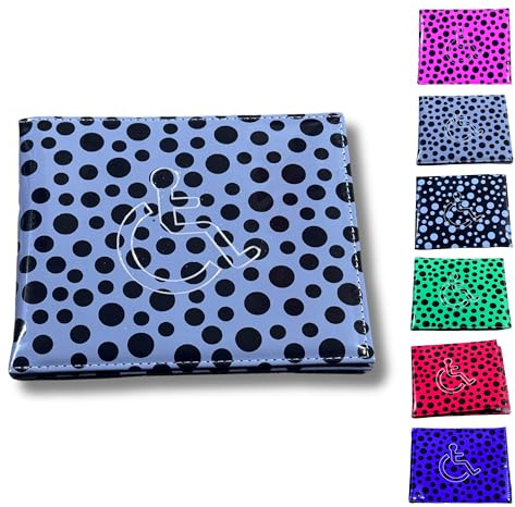 Soft Leather Disabled Badge Holder Wallet Disability Parking Badge Cover Holder by Glamified Disabled Blue Badge Display Holder… (Gray(Polka Dot))