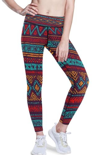 Yoga-Hose für Frauen mit Hoher Taille,Jahrgang Ethnisch Motifs Blau Fitnessstudio Trainieren Laufen Hose Yoga Leggings für Frauen Mandala