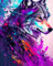 Erwachsene Malen nach Zahlen Wolf Malen nach Zahlen Kits Lila Tier Ölgemälde DIY Waldkrieger Malen nach Zahlen Kits für Männer Brillante Coole Malerei Geschenke 16x20 Zoll