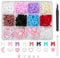 Bettinay 500PCS Bow Nail Charms, 3D Colorful Butterfly Charm Rhinestones Accessories for Nail Art Decoration with Pickup Tool