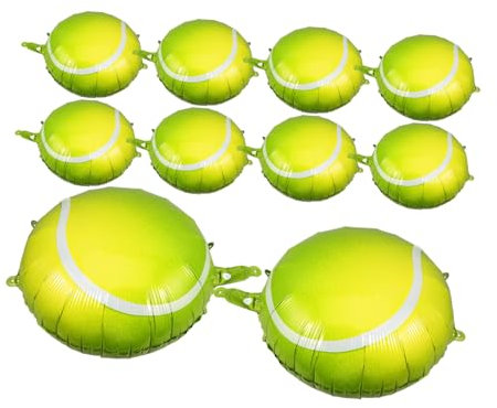 Alasum 10St Aufblasbarer Tennisballon Tennis Ball Volleyball-Ballon Große Tennisball-Folienballons grüne Luftballons Zahlenballons kreativer Ballon Luftballons aus Aluminiumfolie Green