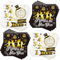 HOWAF 40 Servietten Silvester, Happy New Year Servietten Silvester Servietten 2025, Neujahr Papierservietten Tissue Silvester Tischdeko für Neujahr Deko, Silvester Deko 2025, 33x33 cm, Schwarzgold