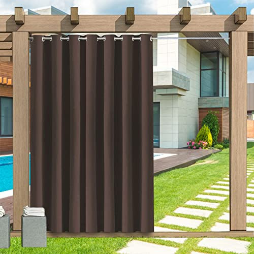 Rideau d'extérieur imperméable avec œillets, 24 couleurs, brise-vue pour balcon, porche, pergola, 132 x 241 cm, panneau simple