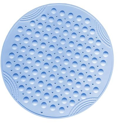 VSUSN Duschmatte rutschfest, 55 cm Runde Antirutschmatte Dusche mit SaugnäPfen Maschinenwaschbar Duscheinlage rutschfest,Blau