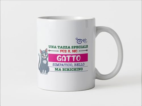 MODA MavillA una Tazza speciale in ceramica 350ml Idea Regalo Originale per ogni occasione (Ceramica, Gatto)