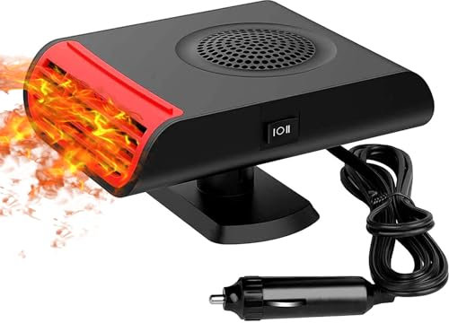 beseloa Tragbare Autoheizung, Heizung Auto Heizlüfter 12V 120WAnti-Fog 2-in-1 Heizung/Kühlung Mini-Autoheizung Mit Plug-In Zigarettenanzünder Windschutzscheiben-Defogger Defroster
