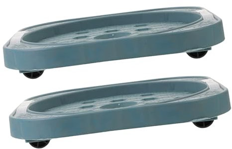 BESTOYARD Movable Gas Tank Holder with Wheels 2pcs, Green Propane Cylinder Base Tray for Kitchen Storage, Sturdy Round Gas Tank Dolly for Home and Restaurant Use