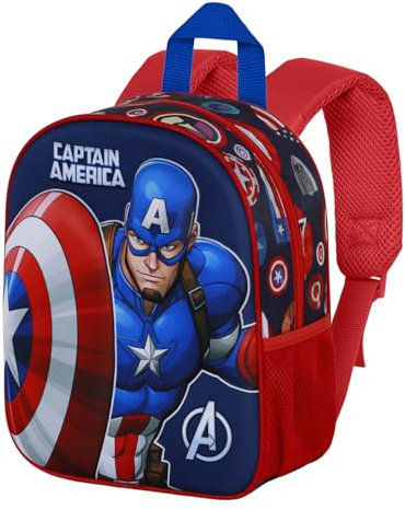 Marvel Captain America Patriot-Elite 3D Rucksack, Mehrfarbig, 25 x 30 cm, Kapazität 7 L