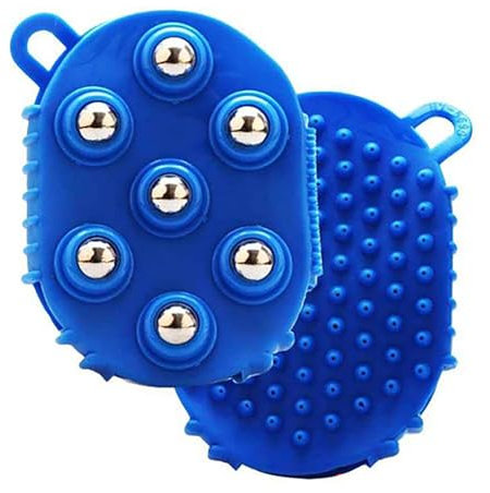 Lymphhandschuhe, Lymphdrainagehandschuhe für Frauen, Handheld -Massagekugel, Roller -Körper -Muskeln Relief -Werkzeug mit 7 Metallrollenkugel, 360 -Grad -Massagerolle für den Rücken (Blue)