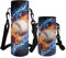 ASQVTIFE Water Bottle Sleeve Shoulder Strap Kids Baseball 1000Ml Neoprene Water Bottle Carrier Insulated Cover Bag Strap Pouch Outdoor for school Camping Travel Steel/Glass/Plastic Bottles L