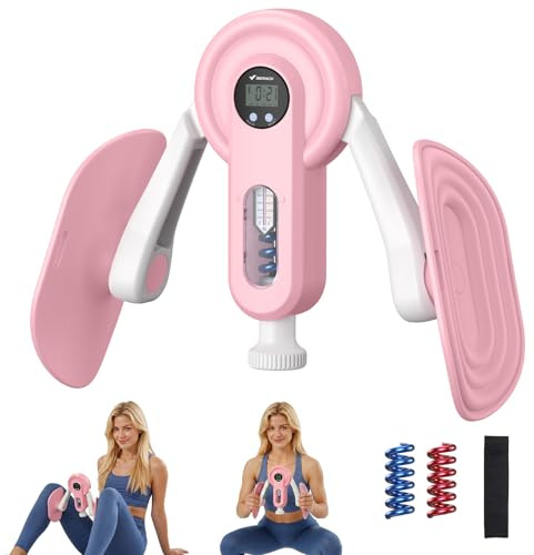 MERACH Thigh Master Oberschenkeltrainer – Beintrainer mit Zähler | 400 N 600 N Widerstand 360° Verstellbar, Beckenbodentrainer für Männer und Frau Beckenbodentrainer Fitnessgeräte für Zuhause