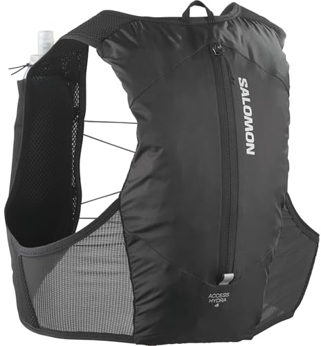 Salomon Hydra Access Vest 4 One Flask, Trinkweste mit einfach zu bedienenden Taschen, mühelosem Trinken und SensiFit-Komfort, 500 ml Softflask für Kurze Trail- und Straßenläufe im enthalten