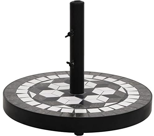 INLIFE Base de Parasol Noir et Blanc Rond 12 kg