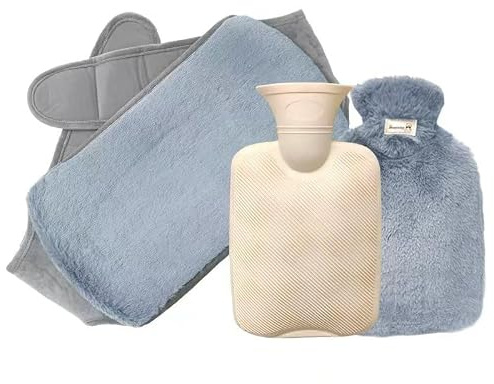 Hot Water Bottle Bag Pouch Warm with Soft Waist Cover for Neck and Shoulder, Back,Hand, Legs, Waist Warm, Bed Warmers (Dark Grey)