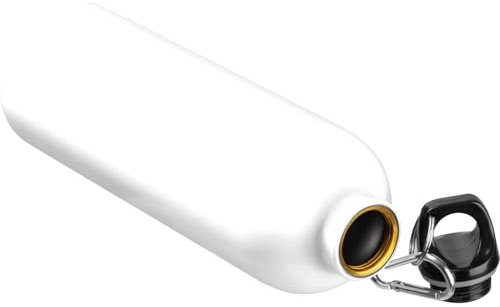 Livepac-Office Edelstahl Trinkflasche/mit Karabiner / 750ml / Farbe weiß