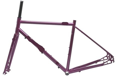 Generisch 700C Offroad-Rennrad mit Scheibenbremsen, Stahlrahmen, maximal 42C Reifenbreite, 68 mm Tretlager, 135 Ritzelpaket(Purple,53cm(175-183cm))