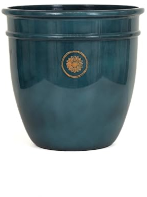 Somerset Classic Planter – Decorative Indoor & Outdoor Plant Pot, Lightweight Recycled Plastic Garden Planter, Frost Proof & UV Resistant Patio Flower Pot for Plants & Herbs (Teal, 18 Litre)