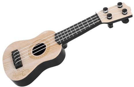 Garneck Ukulele-Spielzeug für Kinder, Mini-Ukulele-Simulation, Musikinstrument für Kinder Ab 2 Jahren, Lernspielzeug, Beige, Erlernen von Musik Und Zur Förderung Der