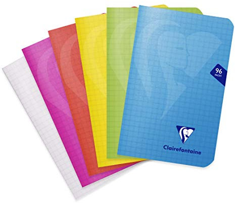 Clairefontaine 303592C Heft Mimesys 9 x 14cm, , 48 Blatt, kariert, 1 Stück, farbig sortiert