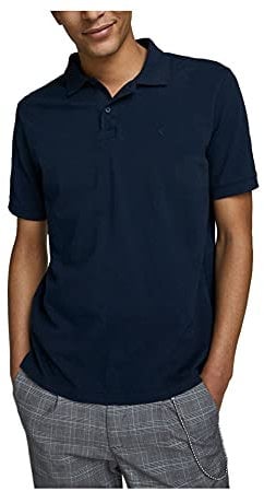 JACK & JONES Jjebasic Polo Ss Noos, Hombre, Azul (Navy Blazer Detail: Slim Fit), Large