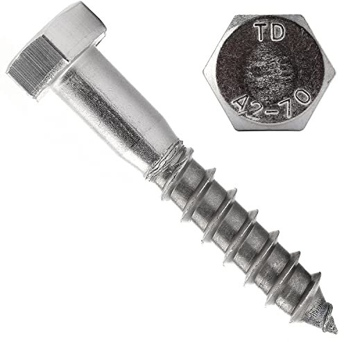 OPIOL QUALITY® Holzschrauben DIN 571 M8x45 aus Edelstahl A2 V2A (30 Stück) Sechskantschrauben Holzschrauben Edelstahlschrauben Sechskantschraube Holzbauschraube