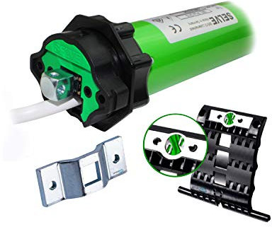 smarotech® Rollladen-Nachrüstset: Rohrmotor Selve SE Pro 2/20 inkl. Einbruchschutz durch patentierte SecuBlock, 4-Kant-Lager, Anschlusskabel und SW 60 Adapter. (SEL Plus 2/20 mit 3 St. SecuBlock)