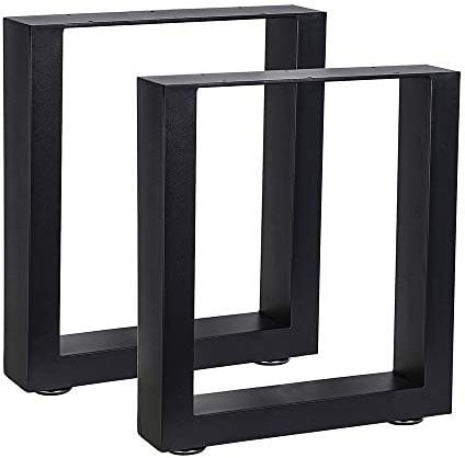 Melko Tischgestell Tischuntergestell Tischbeine 2er Set aus Stahl, Schwarz, 40 x 43 cm - universell einsetzbar