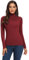 Avacoo Pull à col roulé Basique à Manches Longues pour Femme, Rouge Bordeaux, 38/M