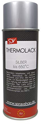 SDV Chemie Thermolack Spray Silber bis 650°C 6X 400ml Auspufflack Ofenlack Motorlack Grill Lack