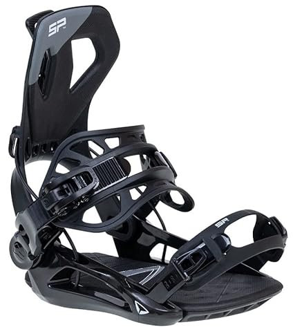 BEXTREME SP Private Black S Snowboard Bindung für Damen und Kinder, Größe 36-39, EU 5-8, automatische Schneebindung, Typ Flow, Schwarz, Größe S für Freestyle und Freeride