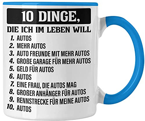 Trendation - Tuner Auto Tasse Geschenke Autotuner Geschenkidee Autoliebhaber Tasse für Männer Autofan Kaffeetasse (Blau)