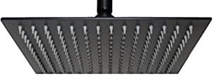 walexo Dusche Duscharmaturen Wandhalterung Deckenhalterung Eckig in Schwarz/Matt (Regendusche (40x40cm)