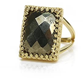 Einzigartige Pyrit Stein Ring in 14k Gold - Artisan Aussage Schmuck - Handgefertigte Ringe für Frauen - Mode, Verlobung, Hochzeit, Jeden Tag Schmuck - Customizable mit Gravur