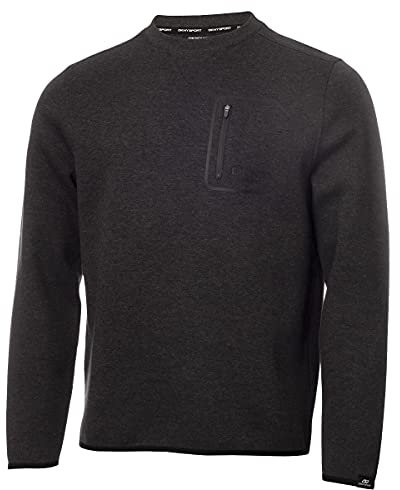 DKNY Herren Hudson Tech Weiche Gefühl Stretch Pullover - Charcoal Marl - S