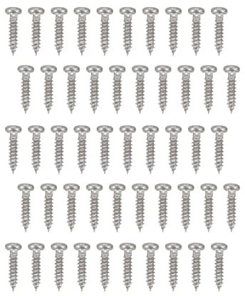 50 PCS 1.1cm Tuning Peg Tuning Key Screws Metal Guitar Tuners Tuning Pegs Machine Heads Guitar Tuner Mounting Screws for Electric/Acoustic Guitar Bass(Silver)