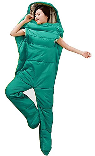 SXFYHXY Humanoider Schlafsack 4 Jahreszeiten Baumwolle Outdoor Camping Schlafsack Mit Getrennten Beinen Für Erwachsene Ultraleichter Warmer Mumienschlafsack, Lake Blue, L
