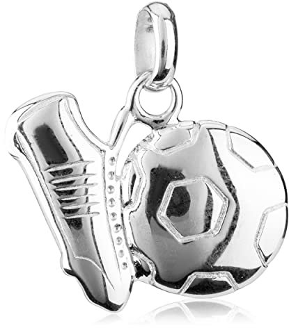 NKlaus 925 Silber Fußball Amulett Talisman Kettenanhänger Fußball-Schuh mit Ball 10mm 3674