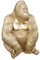 Atmosphera - Gorilla-Statuette - Kunstharz - goldfarben - H61 cm - Golden