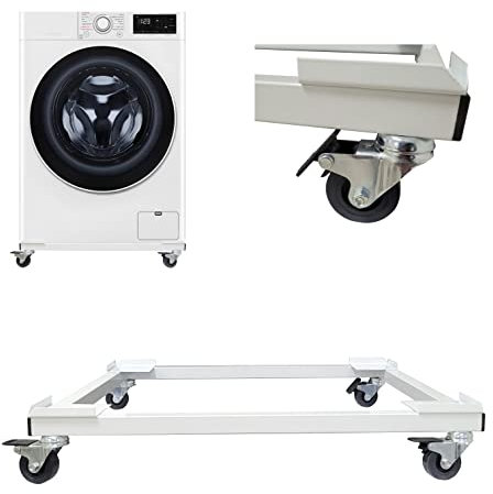 Carrello Base Rialzo per Lavatrice ed elettrodomestici fino a 200 Kg con ruote e Freni 60x50 cm