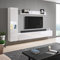Conjunto de Muebles de salón Paris, iluminación LED Opcional, Juego de Muebles de salón, Muebles de salón Modernos (Blanco/Blanco Brillo)