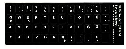 Keyboard Stickers, Keyboard Letters Replacement Stickers English, Computer Keyboard Stickers Black Background with White Lettering, For Laptop Desktop PC Keyboards (Russian)