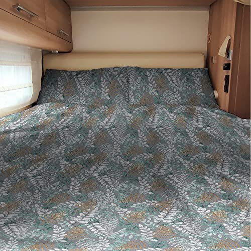 Bettbezug und Daunenjacke für Wohnmobil, Camping, personalisierbar, für Wohnwagen (Doppelbett, Blatt)