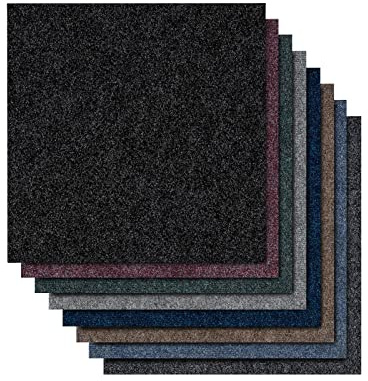 FLODI. Carpet Tiles Basel, 50 x 50 cm (Grey, 4 Tiles, 1 m²) Heavy Duty Carpet Tile Flooring Squares, Bitumen Back Floor Tiles for Home, Office and Commerical