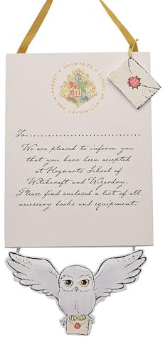 Harry Potter Hanging Wall Plaque - Hogwarts Acceptance Letter Sign