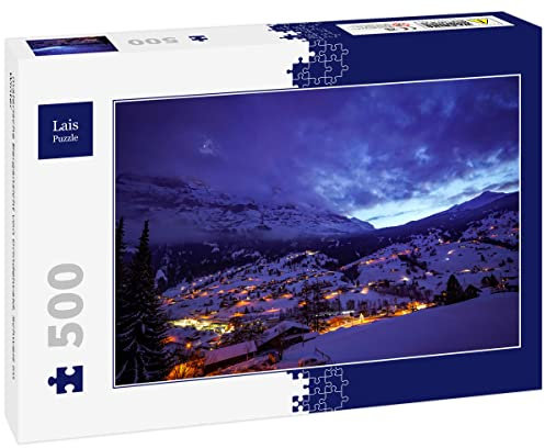 Lais Puzzle malerische Bergansicht von Grindelwald, Schweiz im Winter 500 Teile